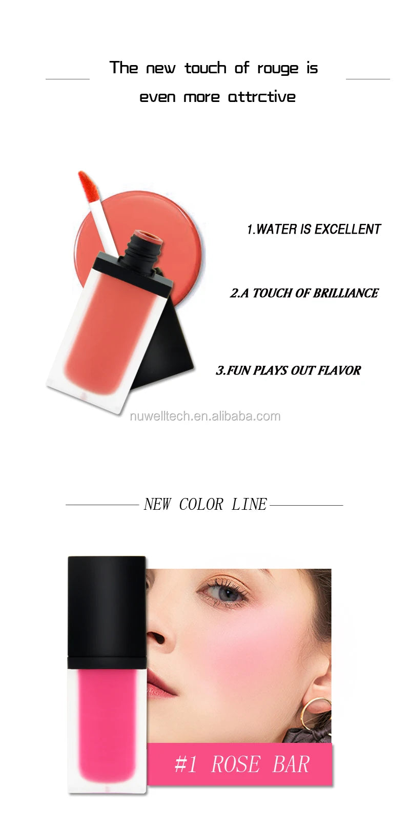 [ Your Private Label ] Custom Makeup Cream Blushes Lip Cheek Tint High Pigment Liquid Blush Beauty Makeup Blush