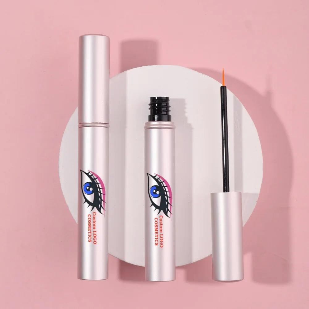Low MOQ Rose Gold Tube Eyelash Growth Enhancer Natural Eyelash Conditioner Strengthen Nourish Eyelash Growth Serum Private Label