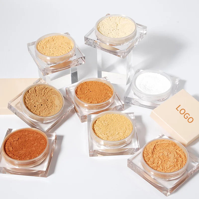 Low Moq Matte Waterproof Cosmetics Makeup Private Label Vegan Loose Setting Powder Custom Face Oil Control Loose Powder