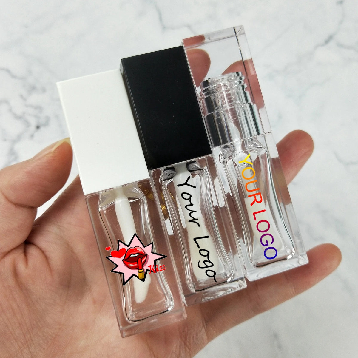 Luxury 10ml Empty Lip Gloss Tube Container with Wands Cosmetic Packaging Lip Gloss Tube