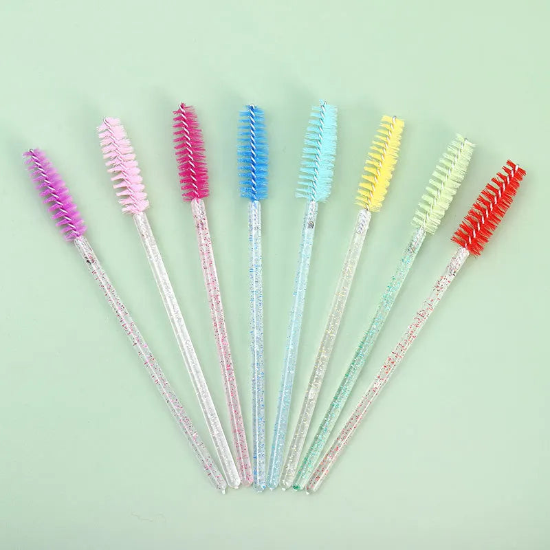 Makeup Brushes Disposable Spoolies Crystal Brow Brush Diamond Handle Mascara Wand Applicator Eye Lashes Eyelash Extension Tools