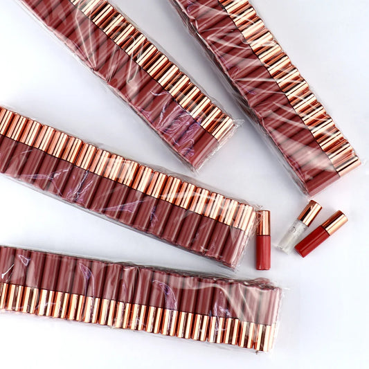 Mini Refillable Waterproof Long-lasting Matte Makeup Cosmetics Rose Red Lipstick Liquid Lipstick