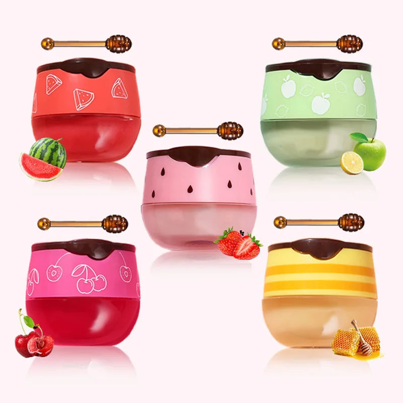 New Arrival 5 Colors Fruit Flavors Moisturizing Cherry Watermelon Hydrating Lip Mask