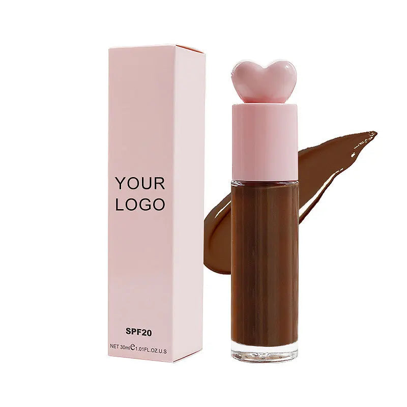 New Arrival Heart Lid 30 Colors Vegan Cream SPF20 Liquid Foundation Waterproof Oil-Control BB Cream Foundation Private Label