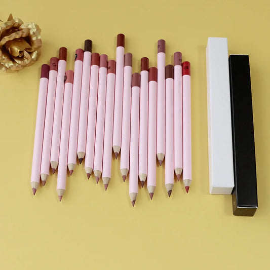 New Arrival Private Label Custom Vegan Cruelty Free Pink Tube Creamy Lip Liner Dark Brown Nude Lip Liner