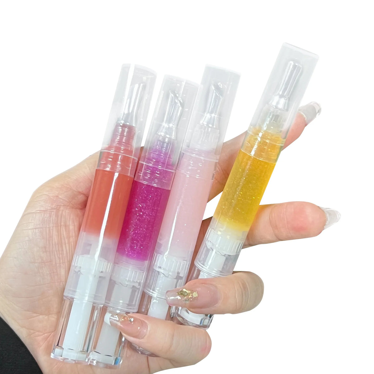 No Logo 14 Colors Clear Tube Massage Tip Thermochromic Lip Oil Moisturizing Nourishing Vegan Lip Plumper Oil