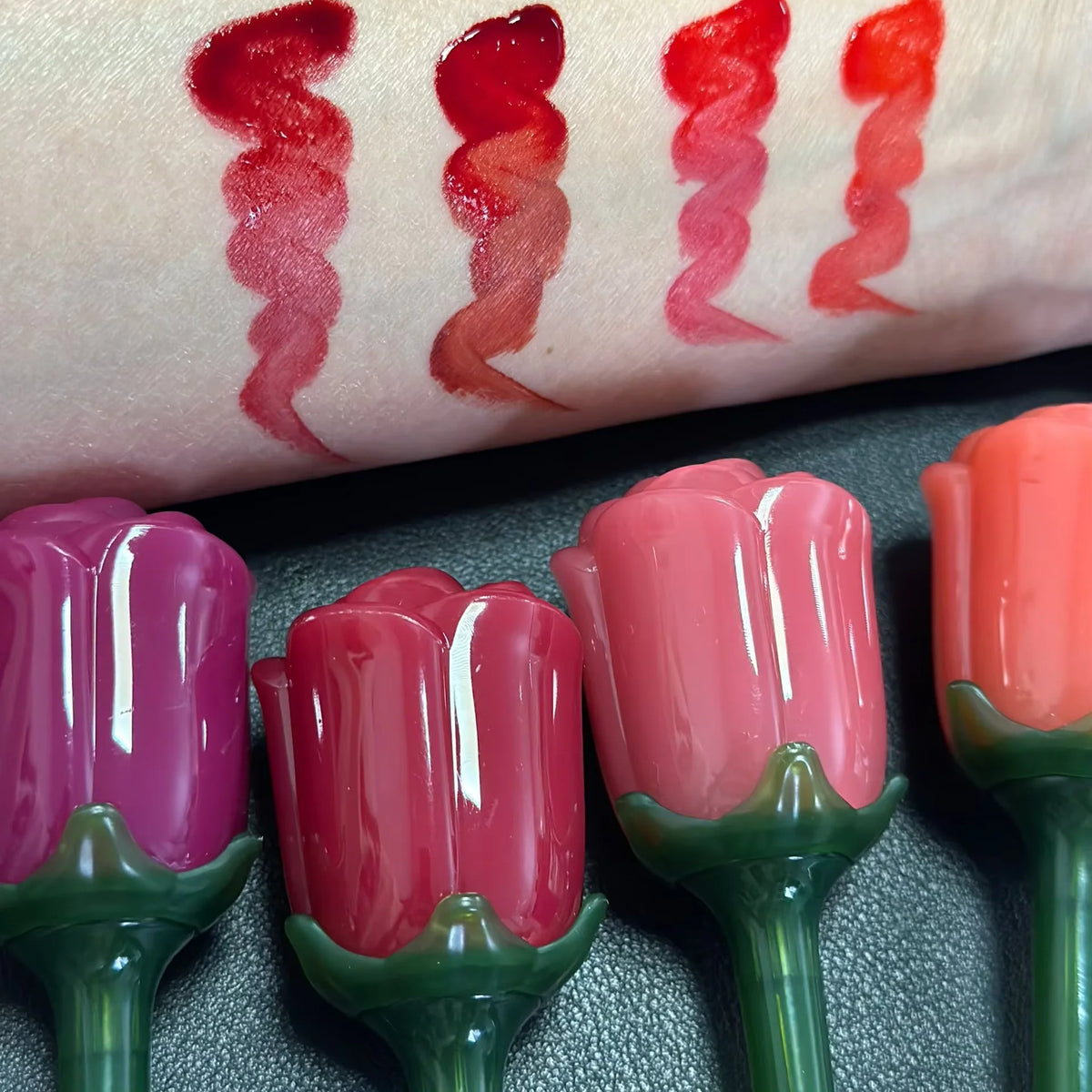 No Logo 4 Colors Lip Tint Stain Flower Shape Lightweight Vegan Water Lip Tint Long Lasting