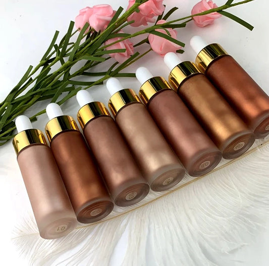 No Logo Highlighter Makeup Custom Private Label 20ml Cosmetic Highlight Face Liquid Highlighter Makeup
