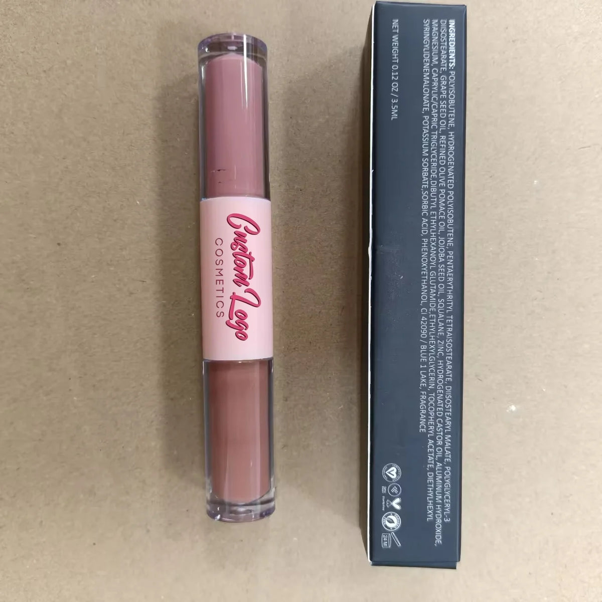 No Logo Wholesale 12 Colors Double Headed Lip Gloss High Pigment Long Lasting Vegan 2 in 1 Liquid Lipstick Lip Gloss