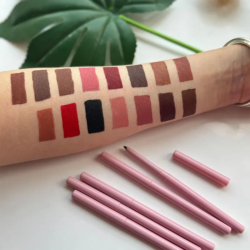 No logo Long Lasting  Private Label Lip Makeup Waterproof Twisted Pink Lip Liner Vegan Lip Liner Pencil