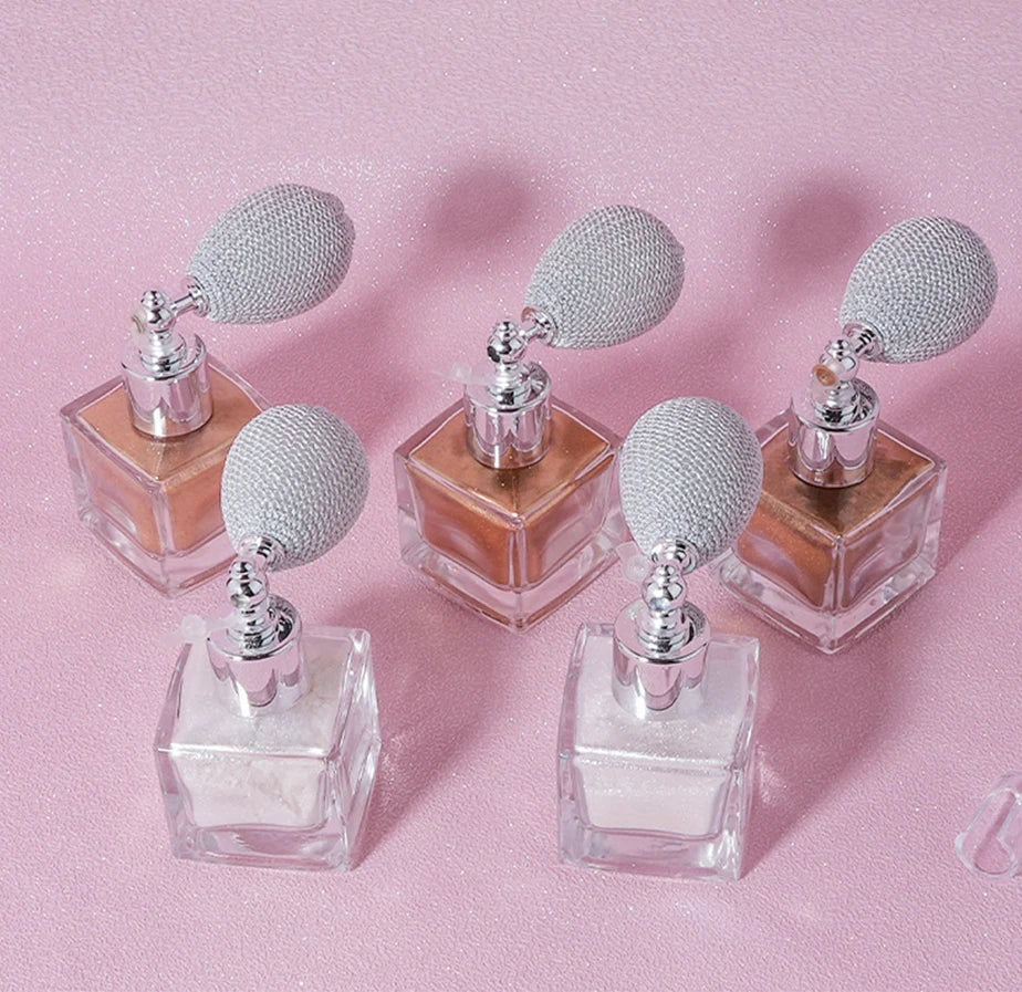OEM Glow Brightening Glitter Powder Highlighter Shimmering air Body Paillette Spray for Hair Face Nails Body Makeup Bronze