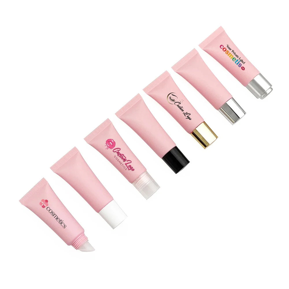 OEM Lip Blam Cosmetic Packaging 10ml Lip Gloss Lip Balm Oil Tube Eye Cream Container Empty Plastic Squeeze Lipgloss Tube