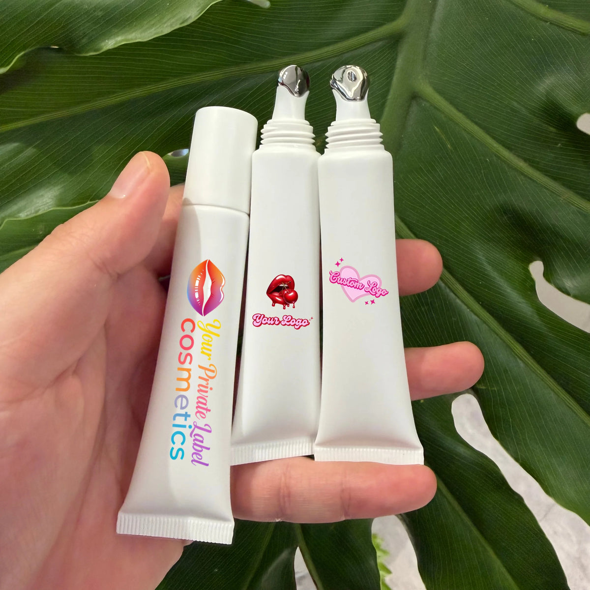 Organic Lip Gloss Private Label Custom Moisturizing Hydrating Glossy Lip Gloss in 15ml Squeeze Tube with Metal Applicator Tip