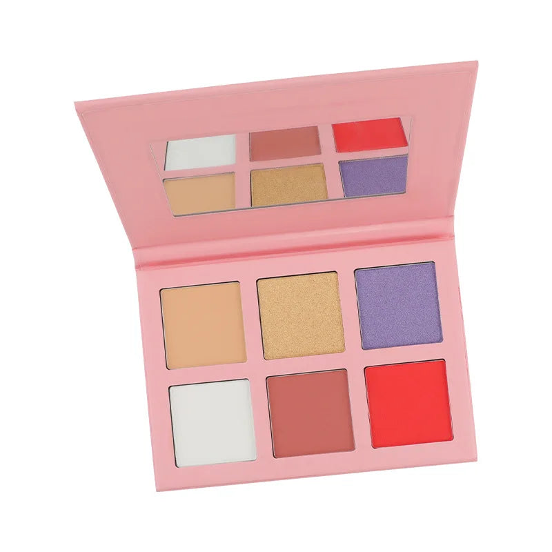 Pick Your Own Colors Highlighter Contour Blush Palette Customized Pink Black White Waterproof Makeup Highlighter Contour Palette