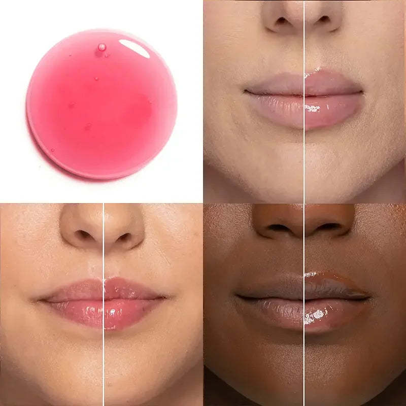 Pink Bottle Natural Organic Vegan Ph Color Changing Hydrating Lip Oil Private Label Custom Logo Tinted Lip Glow Oil Gloss