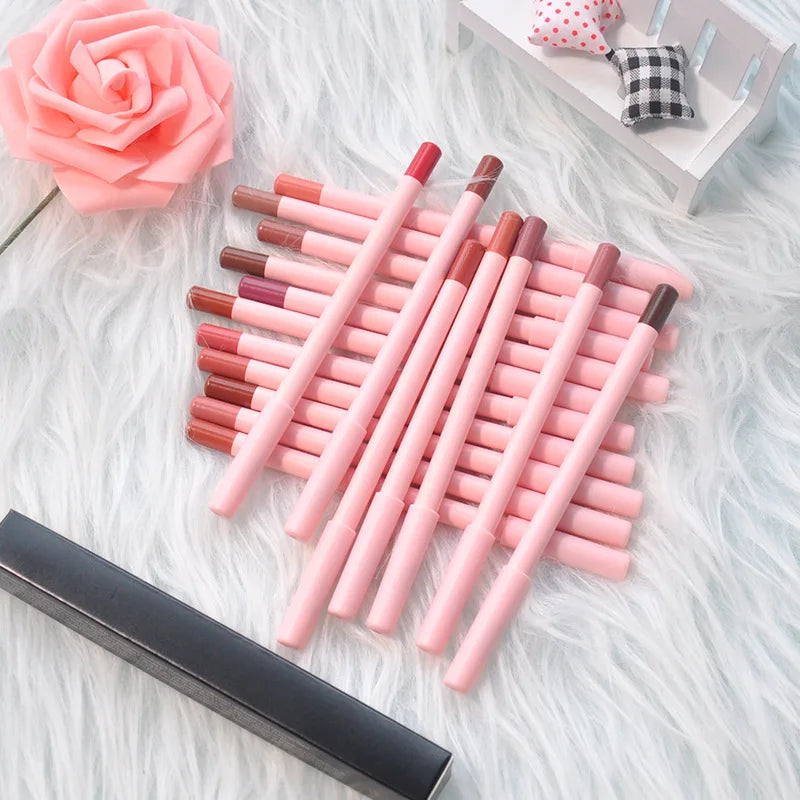 Private Label 26 Colors Waterproof Matte Cream Lipliner Vegan Lip Liner Nude High Pigment Long Lasting Creamy Lipliner Pencil