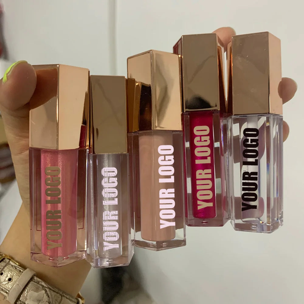 Private Label Custom Your Brand Lip Gloss Vendor Make Your Own Lip Gloss with Custom Hydrating  Lip Gloss Tubes Glitter LipGloss
