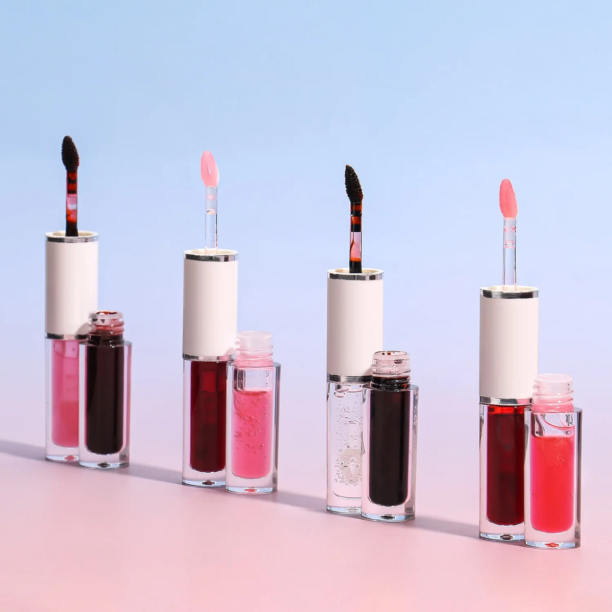 Private Label Customize Logo Double Head Peel off Lip Gloss and Lip Oil Lip Care 2 in 1 Lip Makeup Lipstick Kit