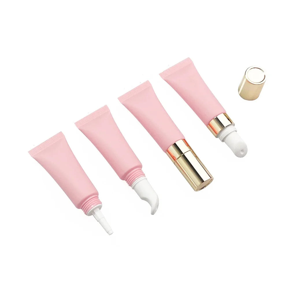 Private Label Empty Custom Lip Balm Tube Lipgloss Tubes Containers Ceramics Applicator Plastic Squeeze Lip Gloss Tube 10ml 15ml