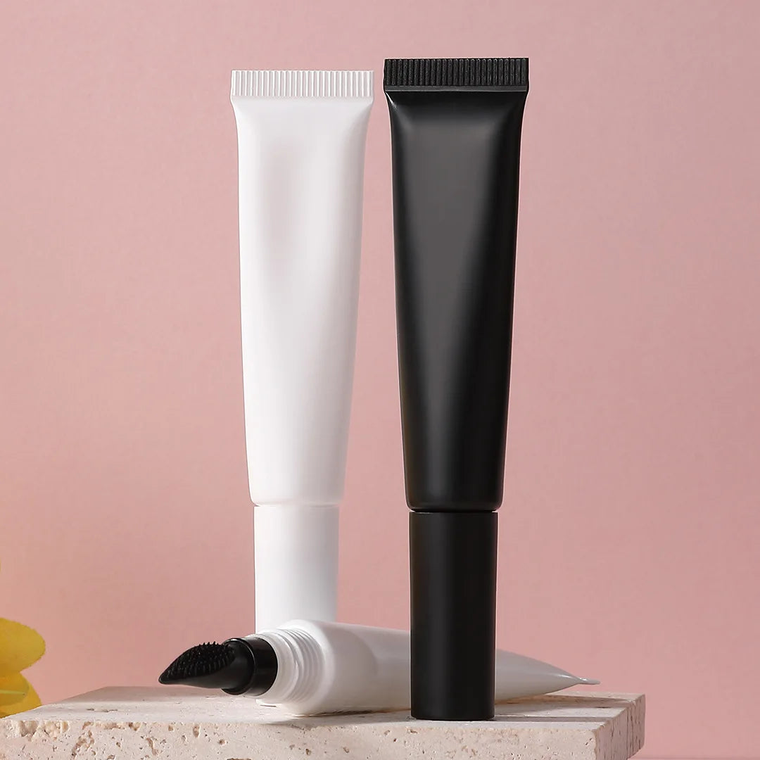 Private Label Eye Brow Gel Long Lasting Strong Hold Laminating Brow Fix Styling Gel Clear Eyebrow Enhancer Gel with Spiral Brush