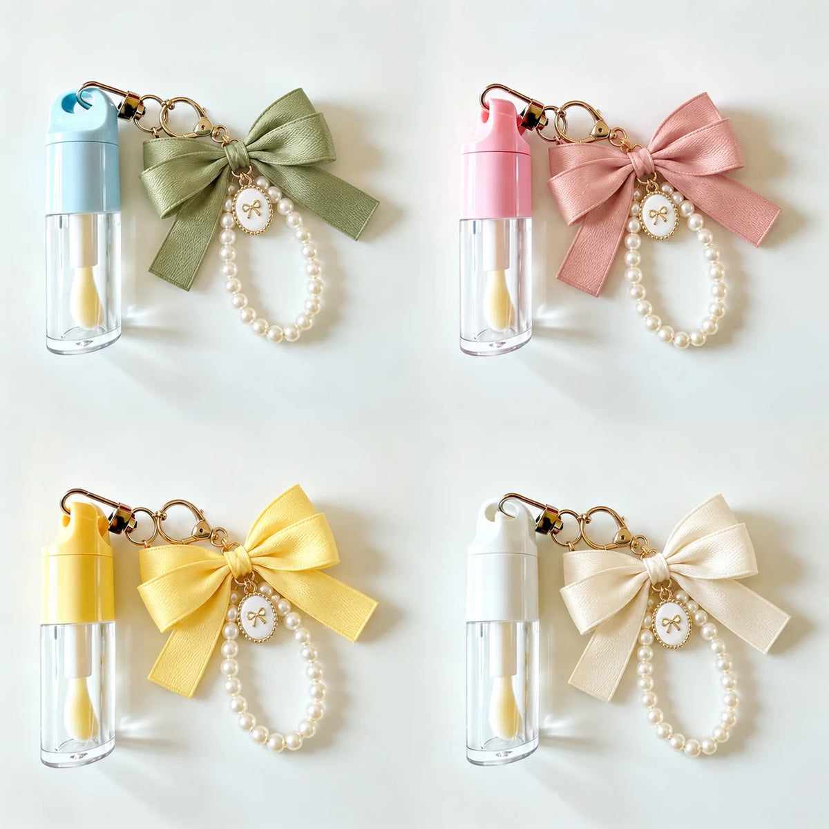 Private Label Flower Keychain Tinted Mineral Lip Oil Moisturizing Color Changing Lip Plumper Vegan 5ml