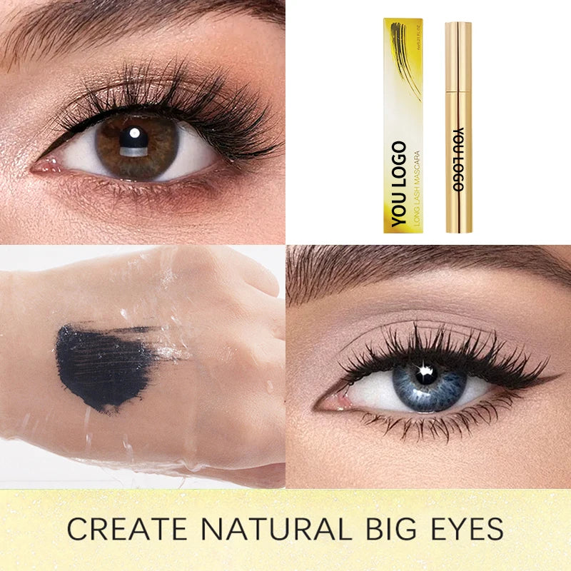 Private Label Gold Tubing Mascara Custom logo Waterproof Base Mascara Eye Brow Gel Eyebrow Wax Wands OEM Vegan