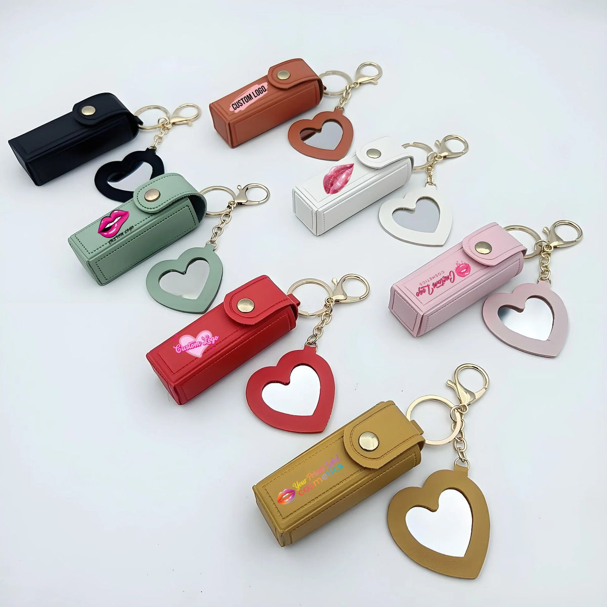 Private Label Key Chain Bag PU Lip Gloss Bag Leather Lip Gloss Bag PU Lip Gloss case Leather Lip Gloss case PU Lip Oil Bag