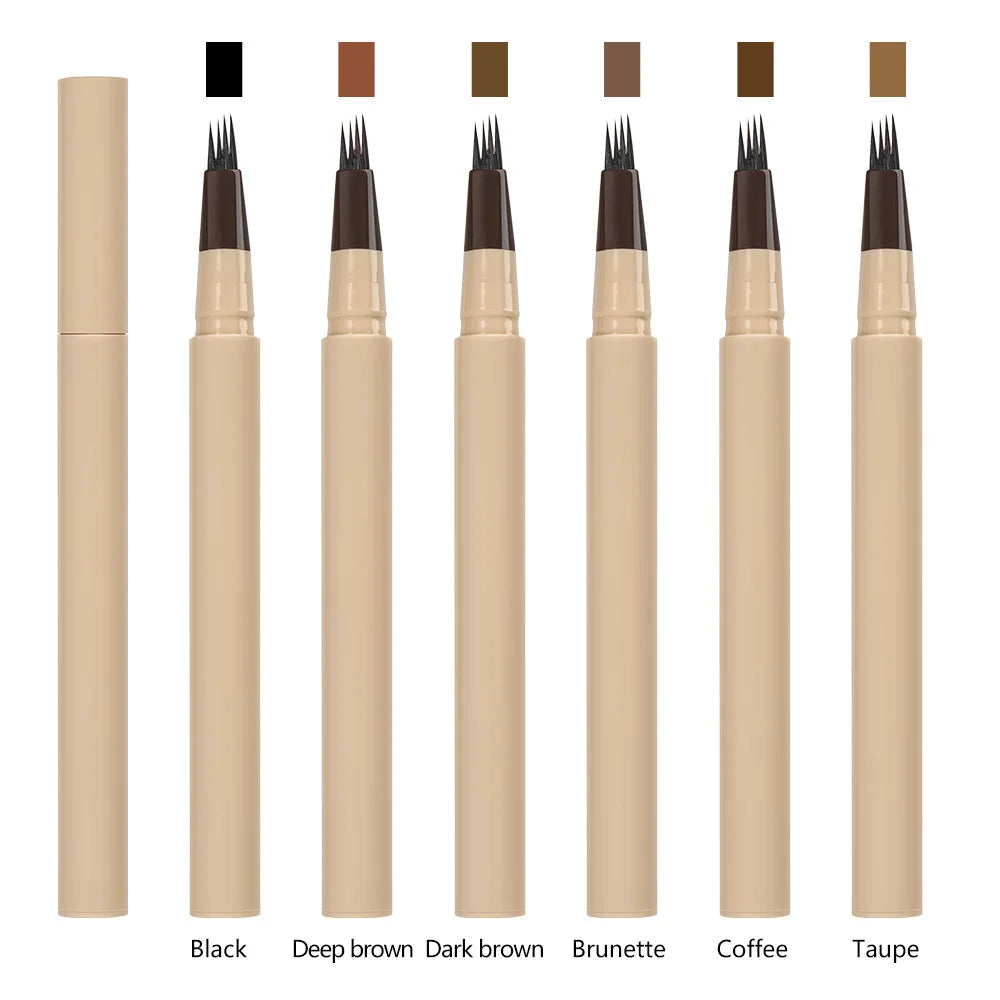 Private Label Liquid Eyebrow Pencil Custom Logo Waterproof Vegan Eye Brow Pen Customized Brow Pencil With Brush