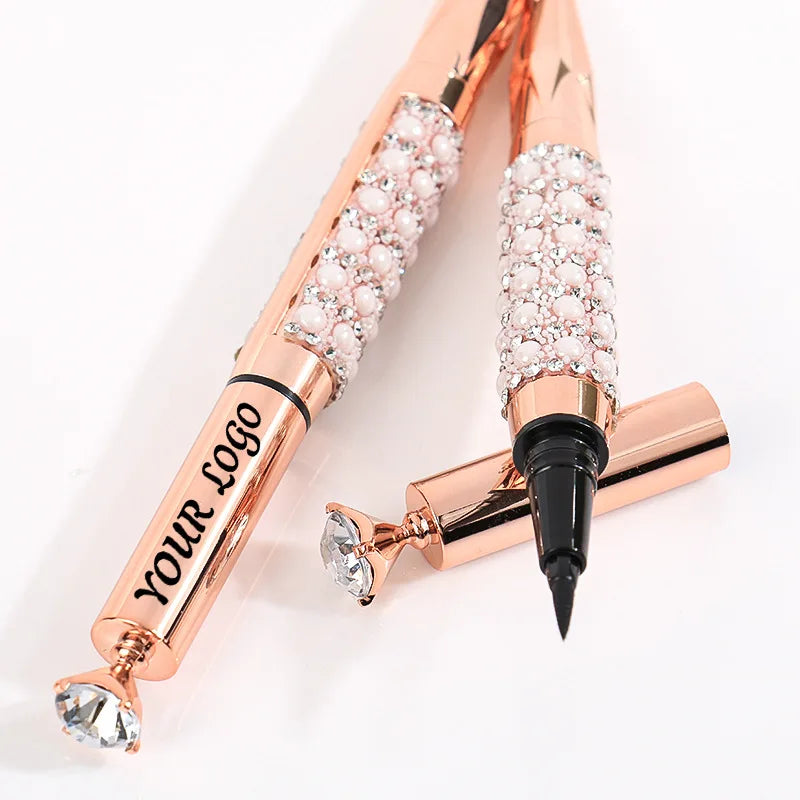 Private Label Luxury Peal Eyes Pencil Makeup Vegan Liquid Crystal Eye Pencil Diamond Waterproof Long Lasting Liquid Eyeliner