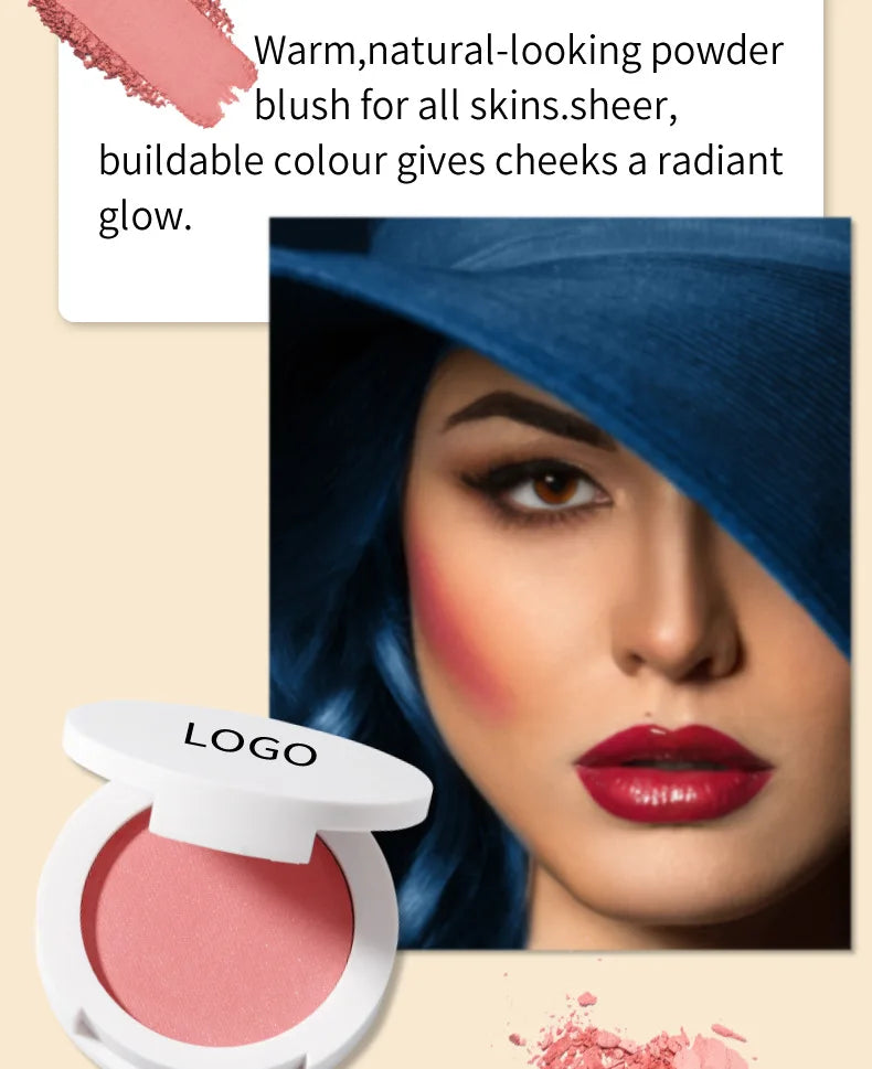 Private Label Pressed Blush 18 Shades Vegan Cruelty Free Long Lasting Pigmented Single Blush Powder for Cheek Face Makeup