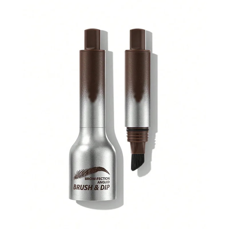 Private Label Quick-drying Waterproof Brow-Fection Angled Brush & Dip Magic Eyebrow Tint With Angled Square Brush