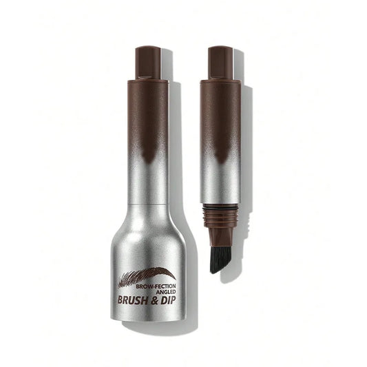 Private Label Quick-drying Waterproof Brow-Fection Angled Brush & Dip Magic Eyebrow Tint With Angled Square Brush