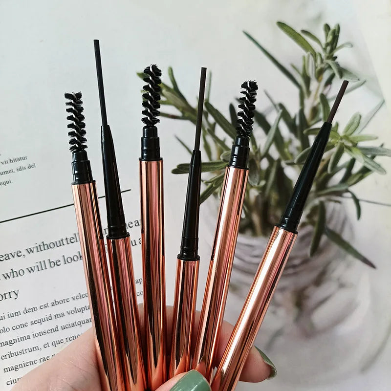 Private Label Retractable Eye Brow Pencil Private Label Double Headed Slim Custom Logo Eye Brow Eyebrow Pencil With Brush