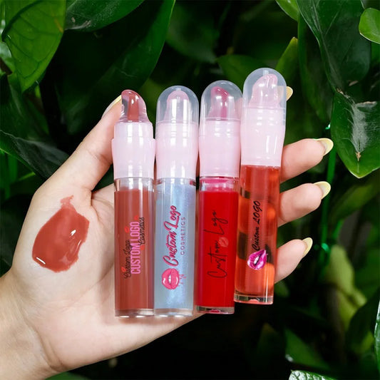 Private Label Round Tube 8 Colors Vanilla Glossy Lip Gloss Smooth Moisturizing Lip Gloss Wholesale Bulk