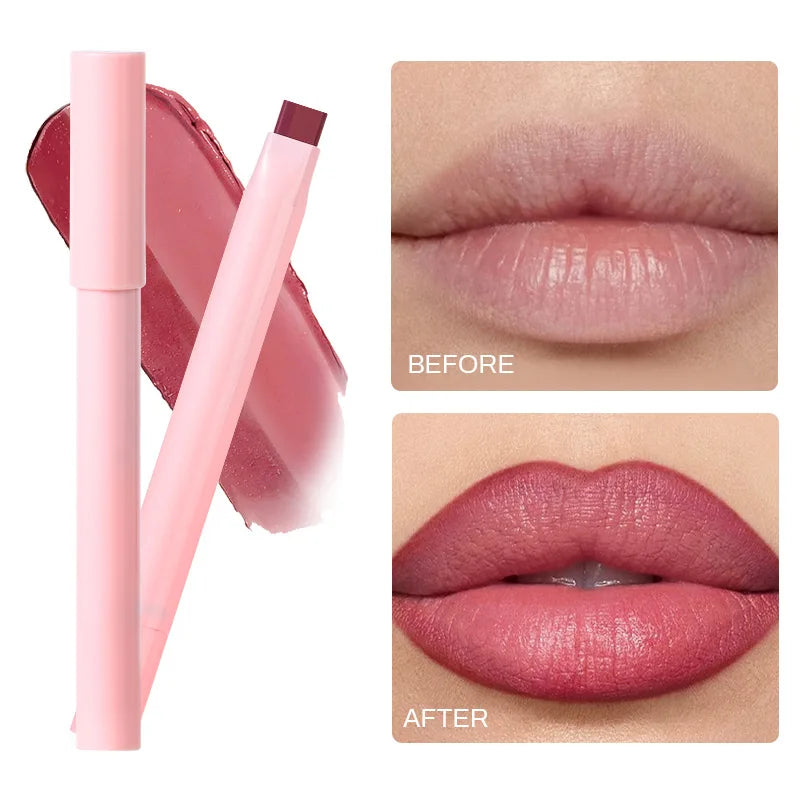 Private Label Two-Tone Ombre Lipstick Pen Matte Velvet Gradient Lip Liner Stick Long-Lasting Golden Ratio Dual Color Lip Stick