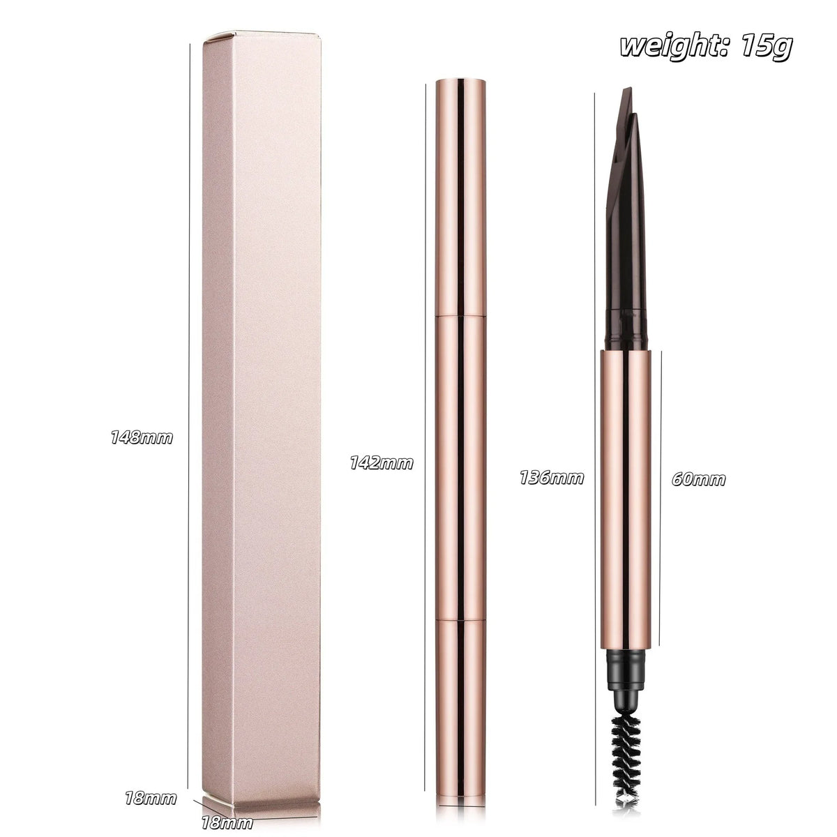 Private Label Waterproof Brow Pencil Smudge Proof Natural Shades Long-Lasting Black Flat Brow Pencil Makeup