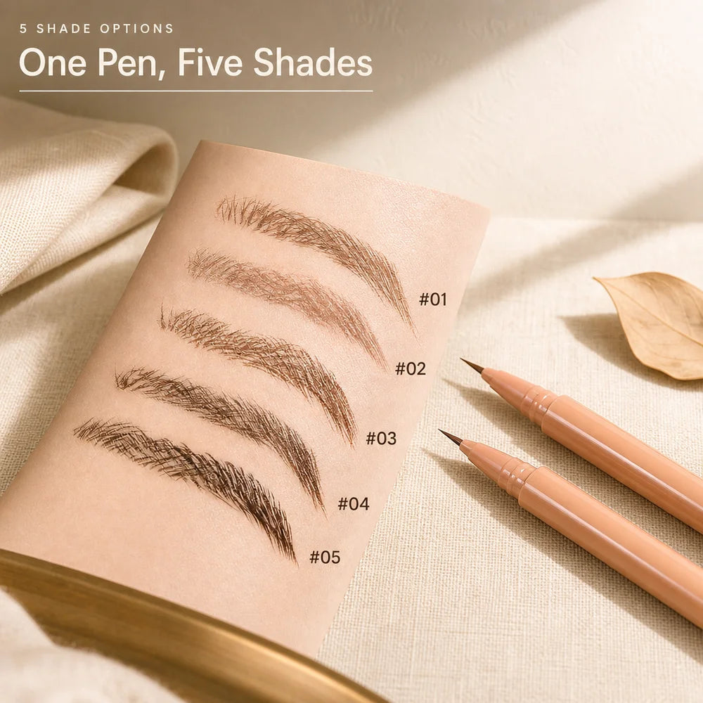 Private Label Waterproof Nude Tube Ultra Thin Soft Tip Liquid Eyebrow Pencil Fast Dry Eye Brow Pen Vegan Liquid Eyebrow Pen