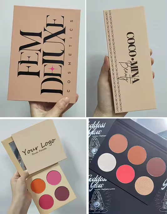 [ Your Private Label ]  High Pigmented DIY Choose Color and Palette Makeup Highlighter Contour Bronze Blush Palette