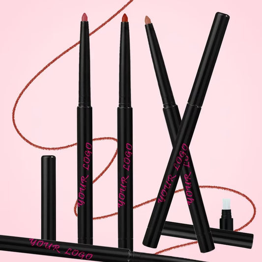 Professional Cosmetics Lip Makeup No Logo Private Label Waterproof Vegan 24 Color Matte Lip Liner Pencil Lip Liner Pen