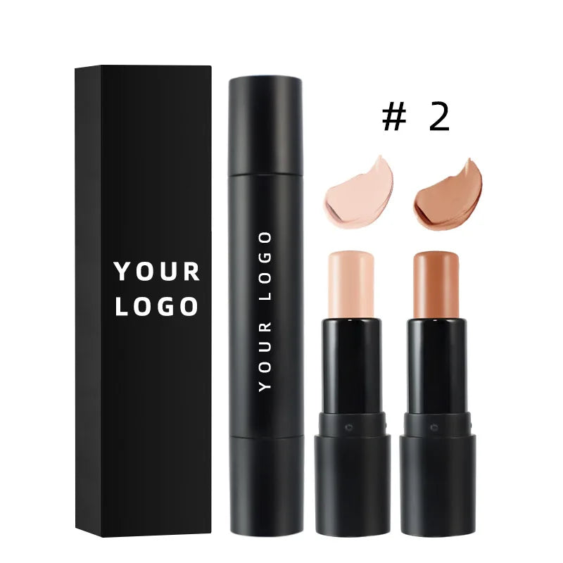 Professional Vegan  Long-Wearing  Double Head Counter Stick Private Label for Bronzing Counter Makeup Stick Concealer Stick