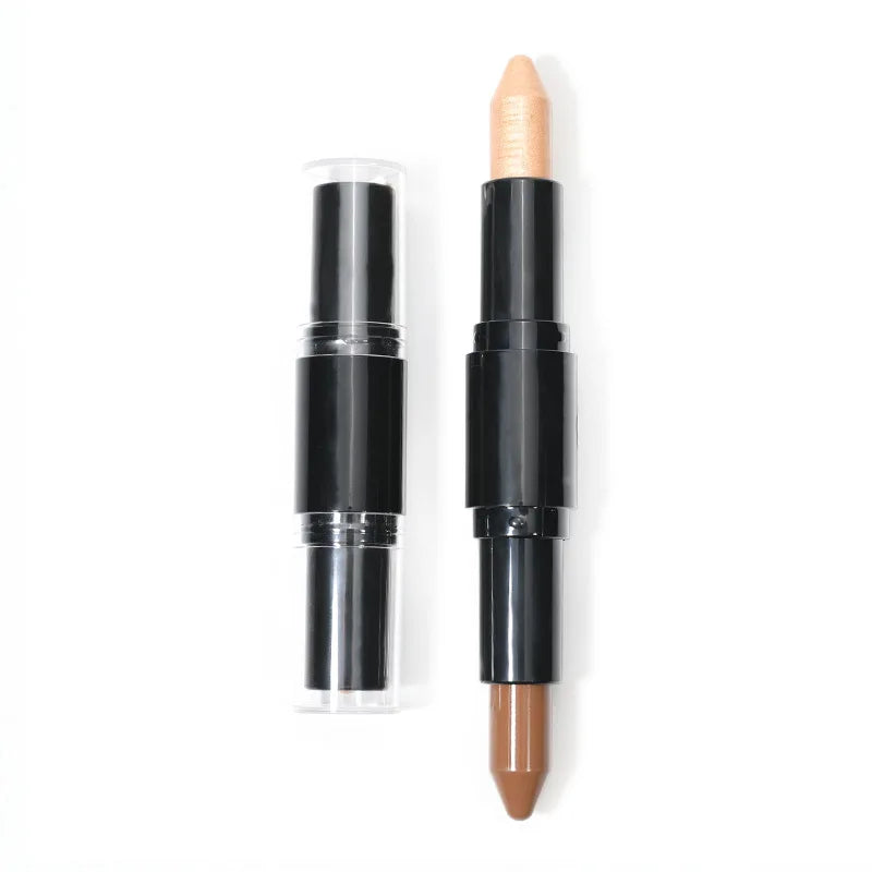 Professional Vegan Waterproof Long-Wearing Double-Head Highlighter Counter Stick Private Label for Bronzing Highlighting Makeup