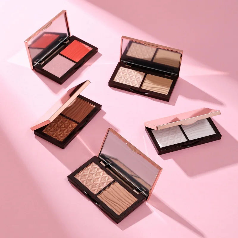 Professional Vegan Waterproof Long-Wearing  Highlighter Counter Palette Private Label Face Makeup Highlighter Palette