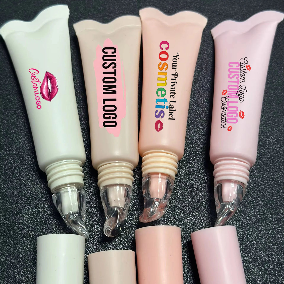 Silicone Squeeze Lip Balm Tubes Empty Soft Plastic Packaging Custom Logo Lip Oil Lipgloss Lip Gloss Tube Plastic Applicator