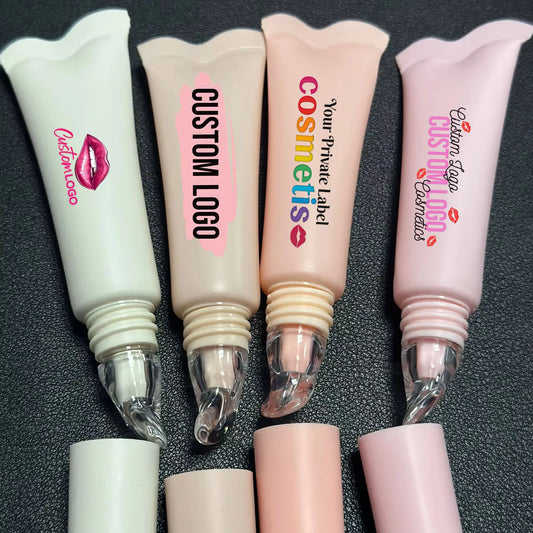 Silicone Squeeze Lip Balm Tubes Empty Soft Plastic Packaging Custom Logo Lip Oil Lipgloss Lip Gloss Tube Plastic Applicator