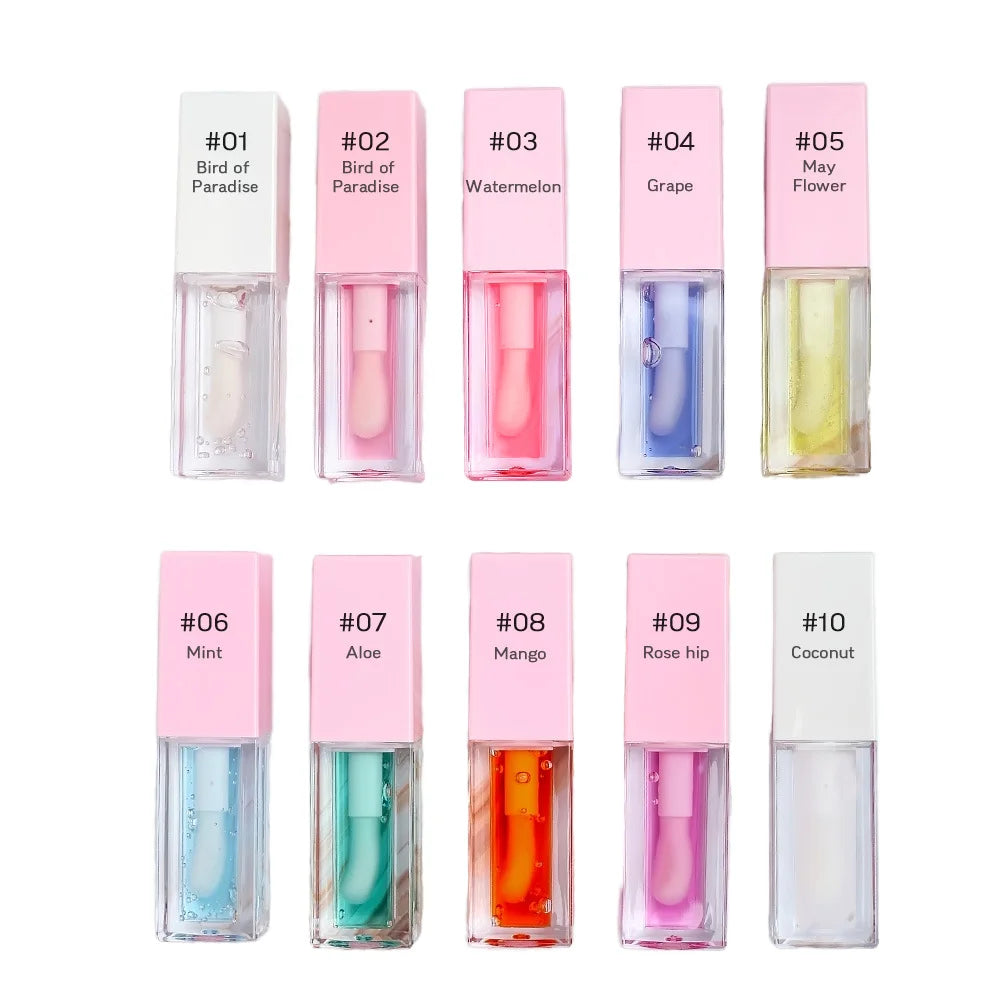 Soft Big Wand Tube Color Changing Lip Oil Magic Moisturizing Clear Plumping Lipgloss Vegan Fruit Tinted Lip Oil Lip Gloss
