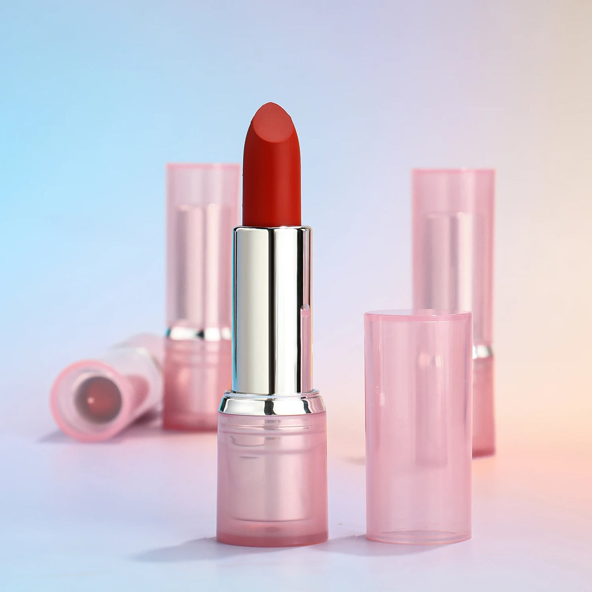 Solid Nude Lipstick Matte Vegan Waterproof Red Makeup Wholesale Private Label Custom Matte Long Lasting Lipstick Bullet Lipstick