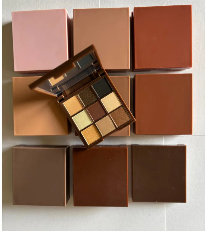 Square Plastic No logo Wholesale  DIY 9 Colors Eyeshadow Palette Private Label High Pigment Eyeshadow Powder