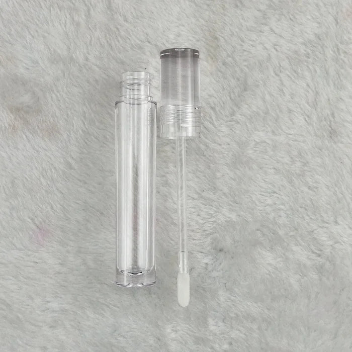 7ml clear empty round lip gloss tubes containers with wands for cosmetic lip gloss transparent tube packaging box