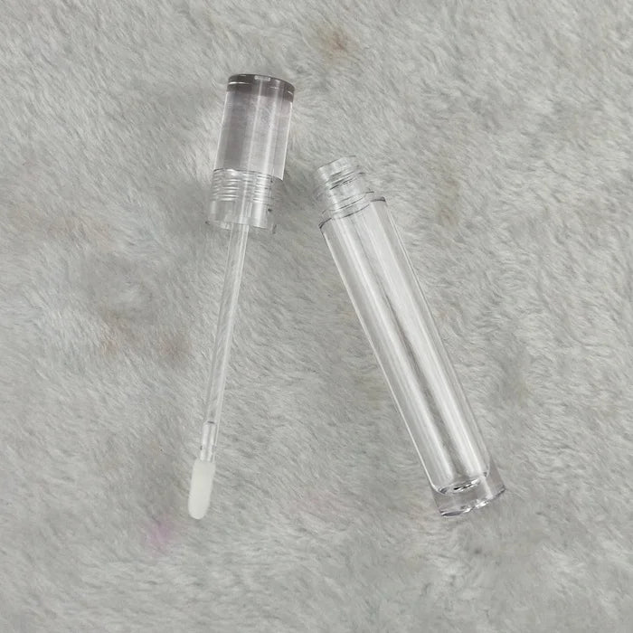 7ml clear empty round lip gloss tubes containers with wands for cosmetic lip gloss transparent tube packaging box