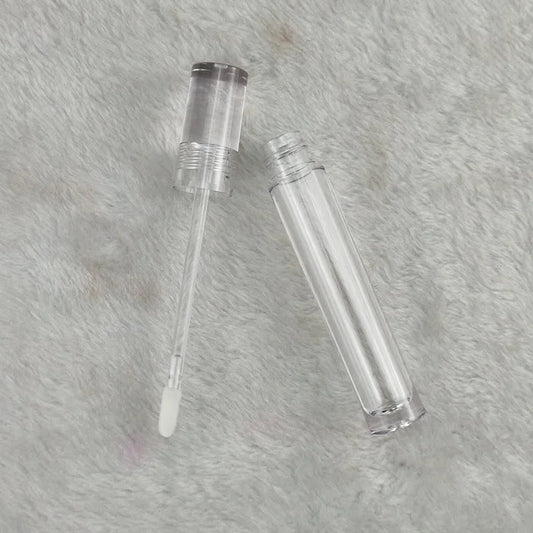 7ml clear empty round lip gloss tubes containers with wands for cosmetic lip gloss transparent tube packaging box
